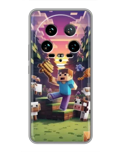 Чехол для Xiaomi 14 Ultra с картинкой «Стив на ферме»