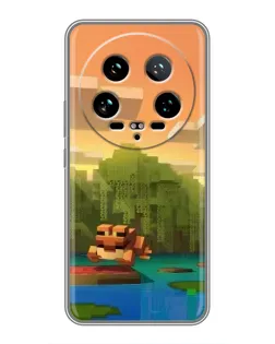 Чехол для Xiaomi 14 Ultra с картинкой «Майнкрафт закат солнца» Чехол для Xiaomi 14 Ultra с картинкой «Майнкрафт закат солнца»