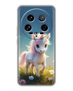 Чехол для Xiaomi 14 Ultra с картинкой «Единорог на поляне»
