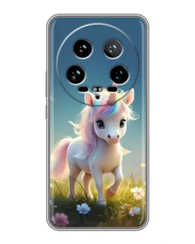 Чехол для Xiaomi 14 Ultra с картинкой «Единорог на поляне»