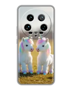 Чехол для Xiaomi 14 Ultra с картинкой «Пара единорогов»