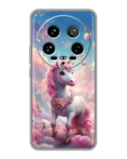 Чехол для Xiaomi 14 Ultra с картинкой «Единорог среди облаков»