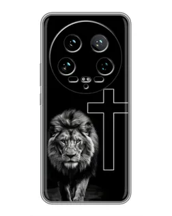Чехол для Xiaomi 14 Ultra с картинкой «Лев и Крест»