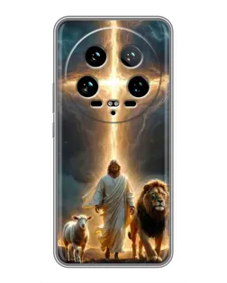 Чехол для Xiaomi 14 Ultra с картинкой «Лев Иуды и Свет»