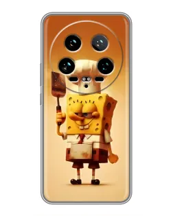 Чехол для Xiaomi 14 Ultra с картинкой «Губка Боб повар»