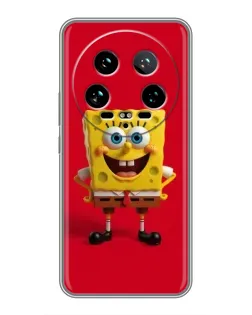 Чехол для Xiaomi 14 Ultra с картинкой «Спанч Боб на красном»