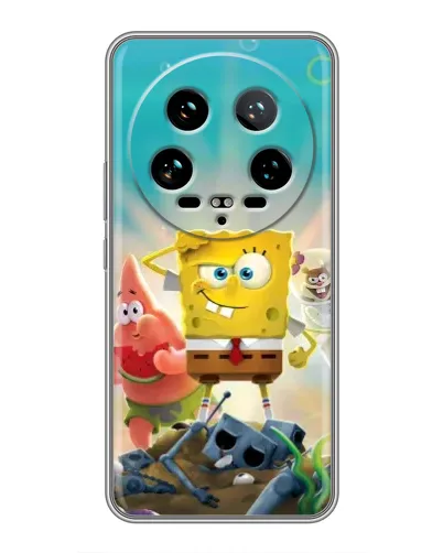 Чехол для Xiaomi 14 Ultra с картинкой «Спанч Боб победитель»