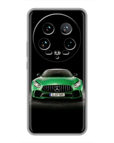 Чехол для Xiaomi 14 Ultra с картинкой «Mercedes — неоновый лого»