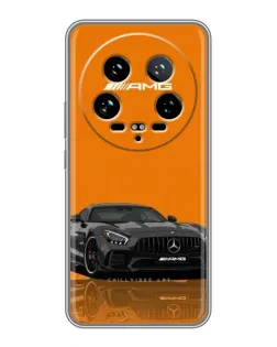 Чехол для Xiaomi 14 Ultra с картинкой «Оранжевый Mercedes AMG»