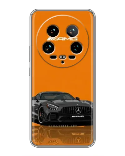 Чехол для Xiaomi 14 Ultra с картинкой «Оранжевый Mercedes AMG»