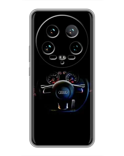 Чехол для Xiaomi 14 Ultra с картинкой «Салон Audi — руль»