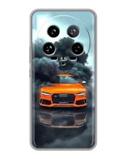 Чехол для Xiaomi 14 Ultra с картинкой «Audi в облаках дыма»