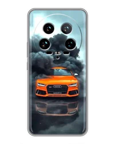 Чехол для Xiaomi 14 Ultra с картинкой «Audi в облаках дыма»