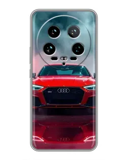 Чехол для Xiaomi 14 Ultra с картинкой «Audi RS — красный стиль»