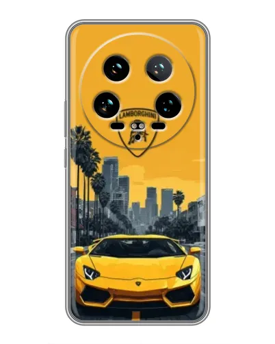 Чехол для Xiaomi 14 Ultra с картинкой «Желтый Lamborghini город» Чехол для Xiaomi 14 Ultra с картинкой «Желтый Lamborghini город»