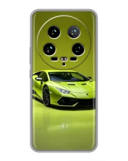 Чехол для Xiaomi 14 Ultra с картинкой «Салатовый Lamborghini Huracan»