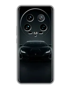 Чехол для Xiaomi 14 Ultra с картинкой «Черный Lamborghini Aventador»