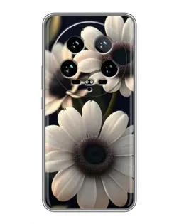 Чехол для Xiaomi 14 Ultra с картинкой «Белые маргаритки макро»