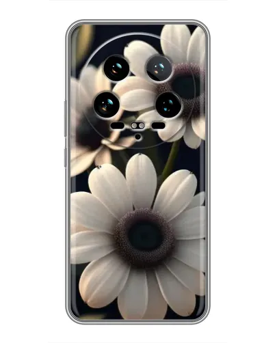 Чехол для Xiaomi 14 Ultra с картинкой «Белые маргаритки макро»