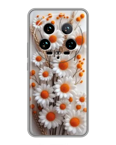 Чехол для Xiaomi 14 Ultra с картинкой «Белые сухоцветы»