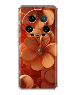Чехол для Xiaomi 14 Ultra с картинкой «Оранжевый макро цветок»