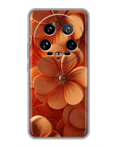 Чехол для Xiaomi 14 Ultra с картинкой «Оранжевый макро цветок»