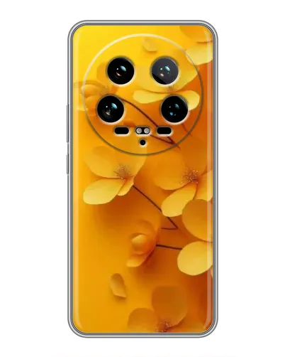 Чехол для Xiaomi 14 Ultra с картинкой «Золотые лепестки»