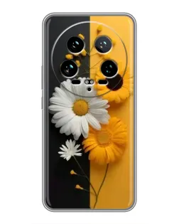 Чехол для Xiaomi 14 Ultra с картинкой «Подсолнух и ромашка»