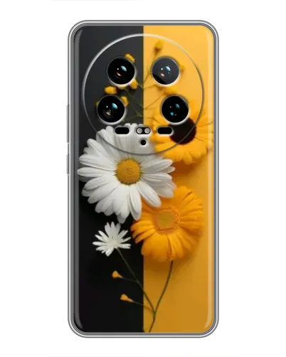 Чехол для Xiaomi 14 Ultra с картинкой «Подсолнух и ромашка»