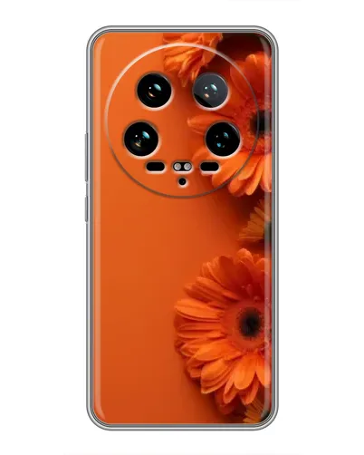 Чехол для Xiaomi 14 Ultra с картинкой «Оранжевые герберы»