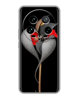 Чехол для Xiaomi 14 Ultra с картинкой «Серебряный фантазийный цветок»