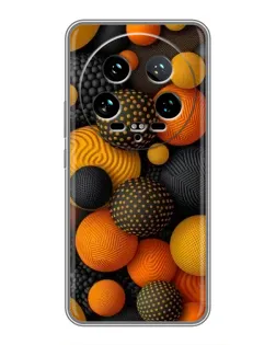 Чехол для Xiaomi 14 Ultra с картинкой «Объемные оранжевые сферы» Чехол для Xiaomi 14 Ultra с картинкой «Объемные оранжевые сферы»