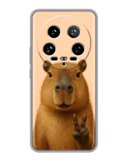 Чехол для Xiaomi 14 Ultra с картинкой «Капибара виктория»