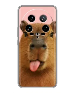 Чехол для Xiaomi 14 Ultra с картинкой «Капибара с языком»