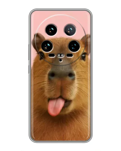 Чехол для Xiaomi 14 Ultra с картинкой «Капибара с языком»