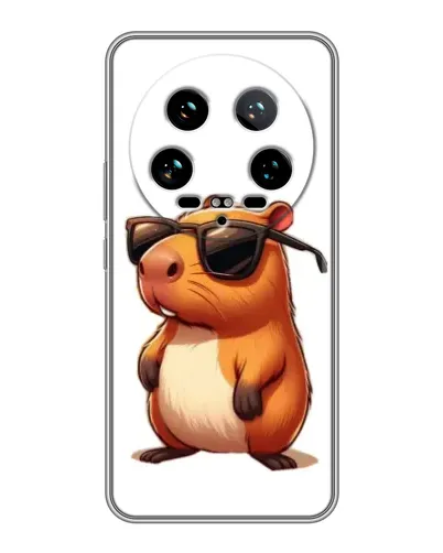 Чехол для Xiaomi 14 Ultra с картинкой «Капибара в очках»