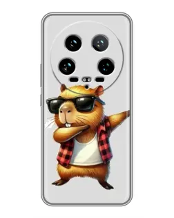 Чехол для Xiaomi 14 Ultra с картинкой «Капибара рэпер даб»