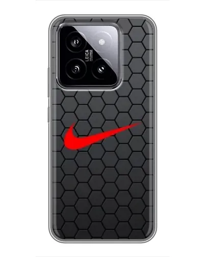 Чехол для Xiaomi 14 с картинкой «Nike — карбоновая сетка»