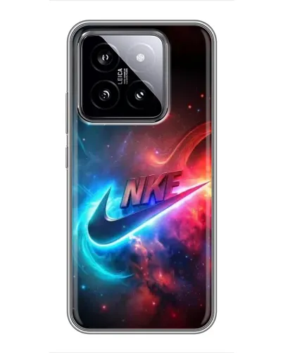 Чехол для Xiaomi 14 с картинкой «Огненный логотип Nike»