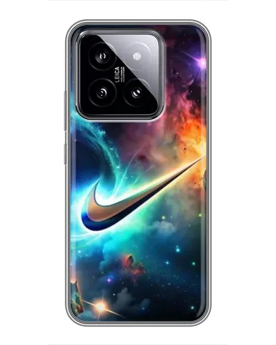 Чехол для Xiaomi 14 с картинкой «Космический Nike Swoosh»