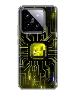 Чохол для Xiaomi 14 з картинкою «Nike — золота іскра» Чохол для Xiaomi 14 з картинкою «Nike — золота іскра»