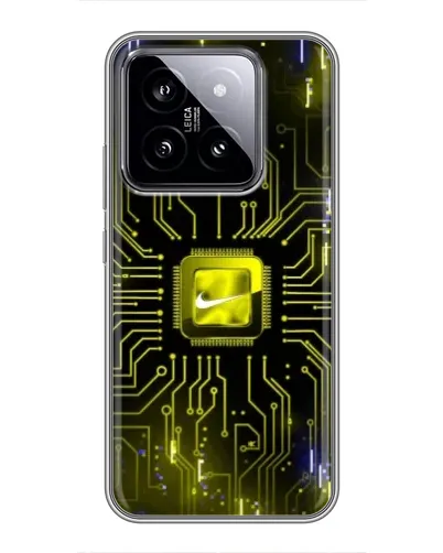 Чехол для Xiaomi 14 с картинкой «Nike — золотая искра»