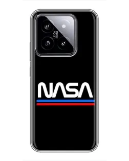 Чехол для Xiaomi 14 с картинкой «NASA — классика Red Blue» Чехол для Xiaomi 14 с картинкой «NASA — классика Red Blue»