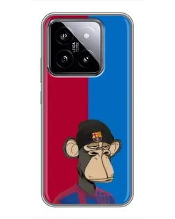 Чохол для Xiaomi 14 з картинкою «Bored Ape — фанат Барси»
