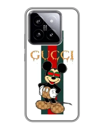 Чохол для Xiaomi 14 з картинкою «Міккі Маус Gucci — смуги» Чохол для Xiaomi 14 з картинкою «Міккі Маус Gucci — смуги»