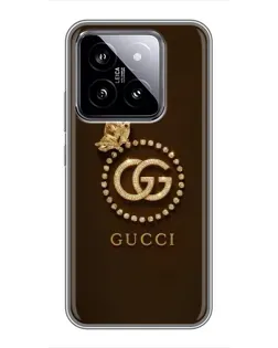 Чохол для Xiaomi 14 з картинкою «Gucci — золотий метелик» Чохол для Xiaomi 14 з картинкою «Gucci — золотий метелик»