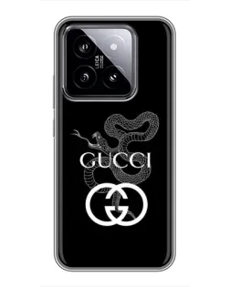 Чохол для Xiaomi 14 з картинкою «Gucci — срібна змія» Чохол для Xiaomi 14 з картинкою «Gucci — срібна змія»