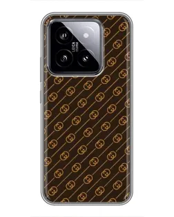 Чохол для Xiaomi 14 з картинкою «Gucci — золоті діагоналі» Чохол для Xiaomi 14 з картинкою «Gucci — золоті діагоналі»