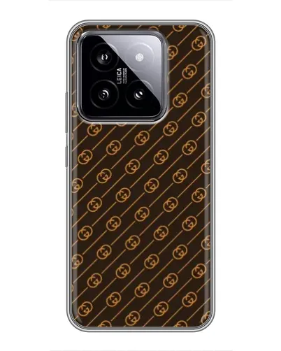 Чохол для Xiaomi 14 з картинкою «Gucci — золоті діагоналі» Чохол для Xiaomi 14 з картинкою «Gucci — золоті діагоналі»