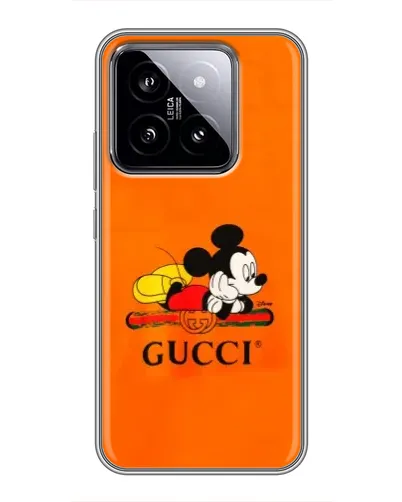Чехол для Xiaomi 14 с картинкой «Микки Маус Gucci — оранж» Чехол для Xiaomi 14 с картинкой «Микки Маус Gucci — оранж»